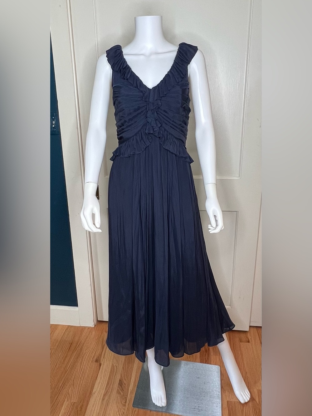 Cinq a Sept Calloway Chiffon Ruffled Midi Dress, Women’s size 12